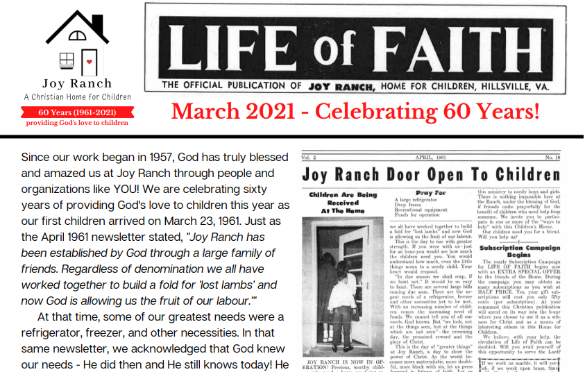 March News – Celebrating 60 Years!