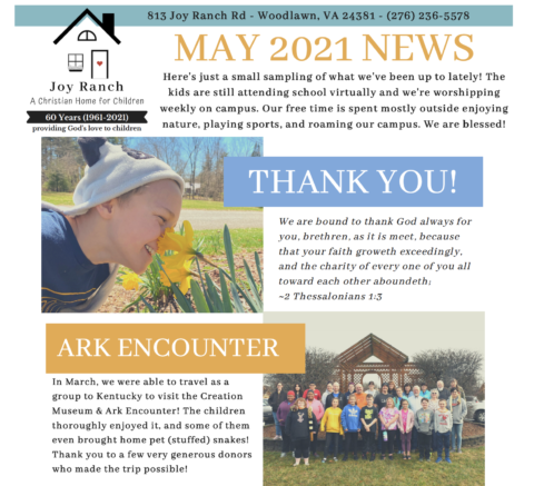 May News from Joy Ranch