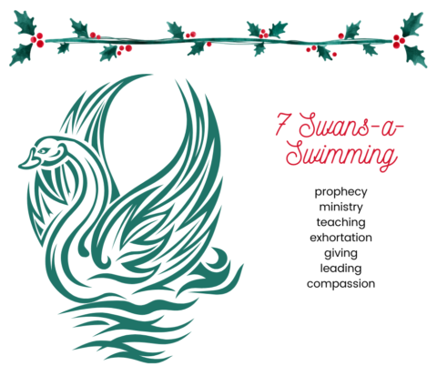 On the seventh day of Christmas my true love gave to me, seven swans-a-swimming.