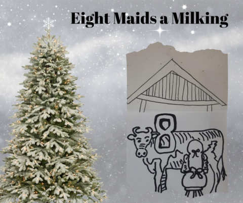 On the eighth day of Christmas, my true love gave me to, eight maids-a-milking.