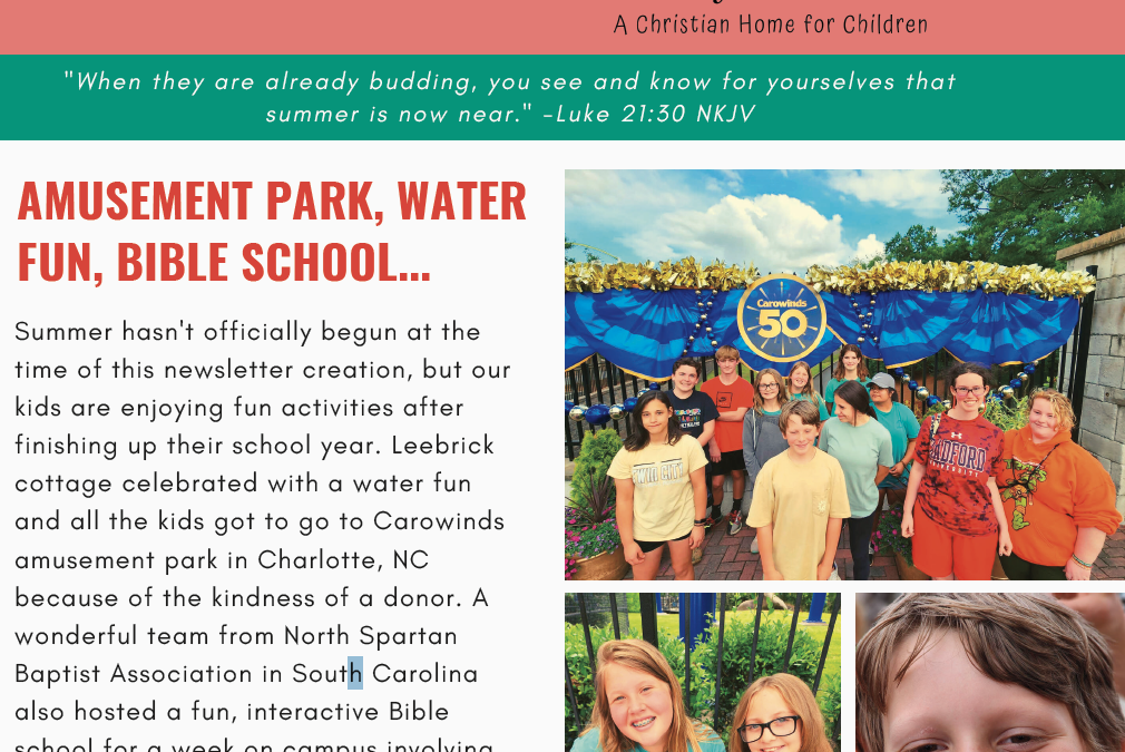 AMUSEMENT PARK, WATER FUN, BIBLE SCHOOL…