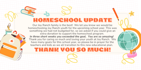 Homeschool Fundraising Goal Met!